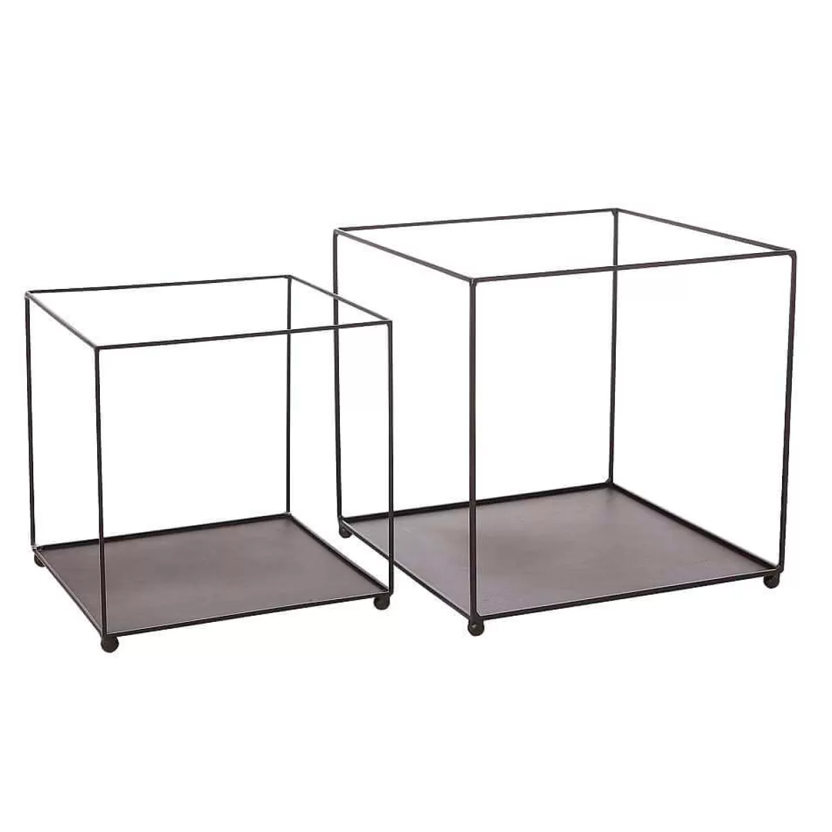 DecoWoerner Etagère En Métal Carrée e 20/30 Cm 2 Pces