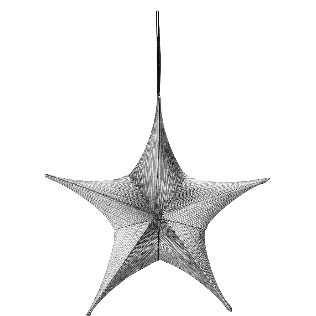 DecoWoerner Etoile Décorative En Tissu Noir-é Avec Fermeture éclair, 40 Cm