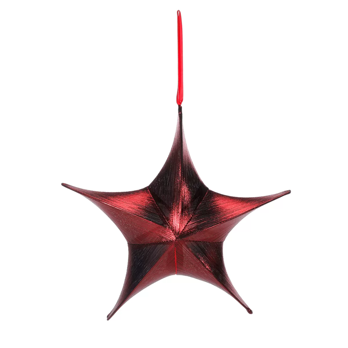 DecoWoerner Etoile Décorative En Tissu Plié, Métallique, Avec Fermeture éclair