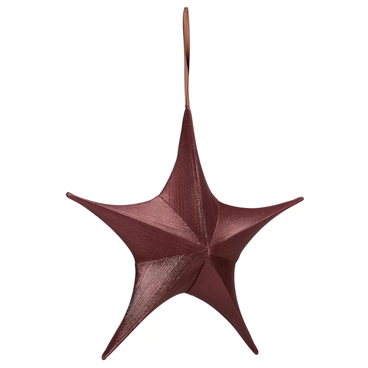 DecoWoerner Etoile De Décoration Pliable En Tissu Bordeaux Rouge Avec Fermeture éclair, 40 Cm