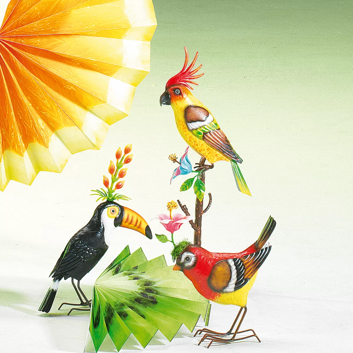 DecoWoerner Eventail En Papier Motif De Fruits Kiwi, Larg. 80 Cm