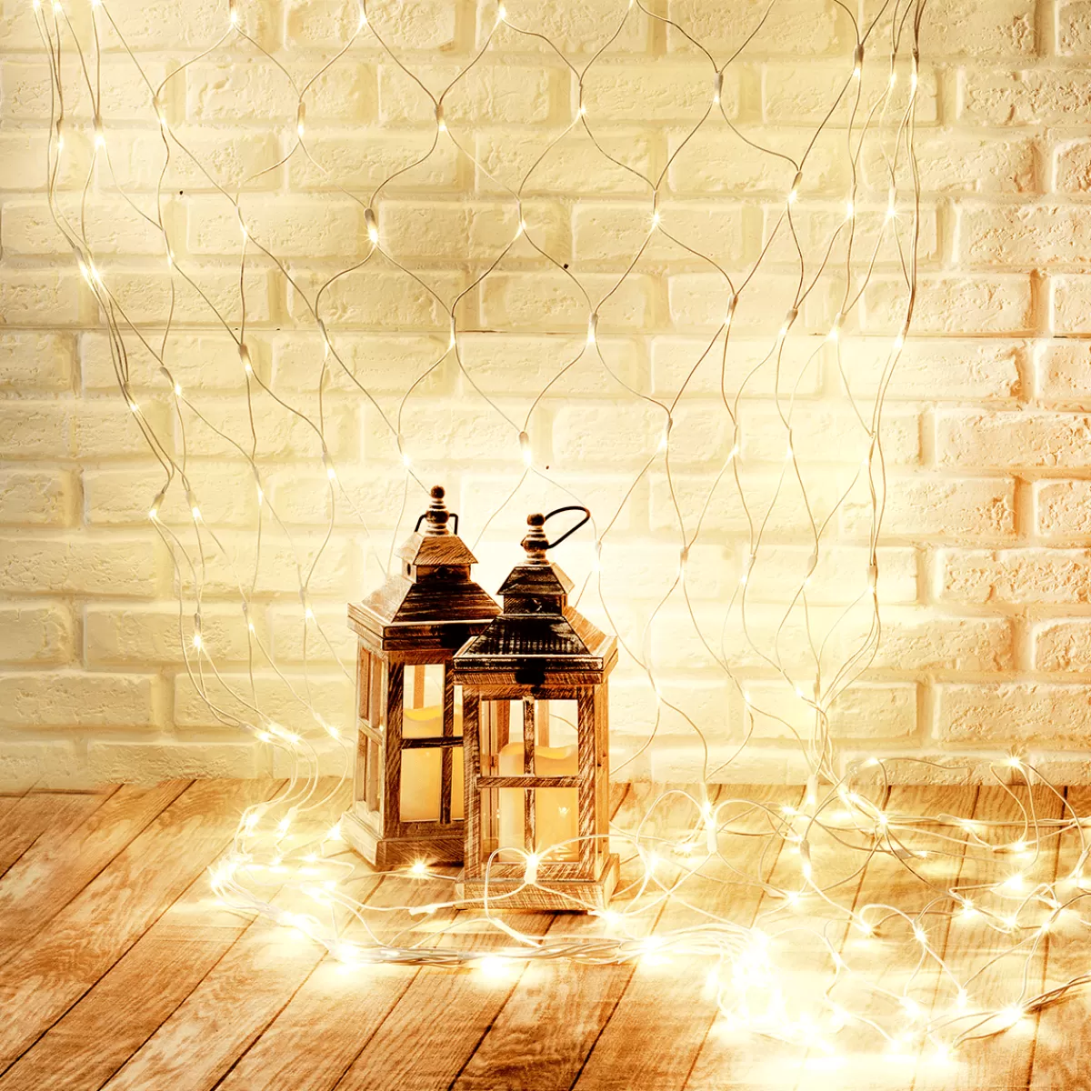 DecoWoerner Filet Lumineux Professionnel à LED Système IP20, 200 LED, 250 X 120 Cm, Sans Cable