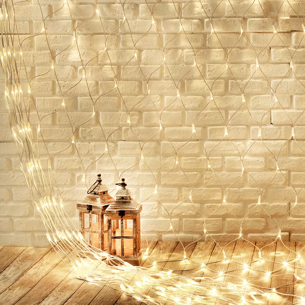 DecoWoerner Filet Lumineux Professionnel à LED Système IP67, 500 LED, 300 X 300 Cm, Sans Cable