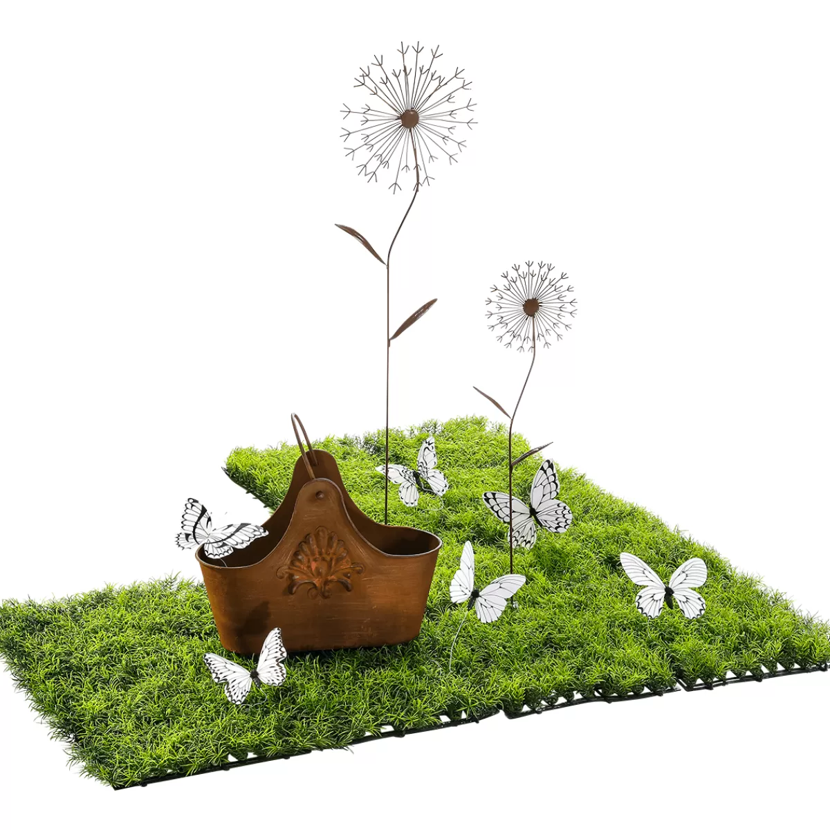 DecoWoerner Fleur Décorative En Métal Brun 78 Cm