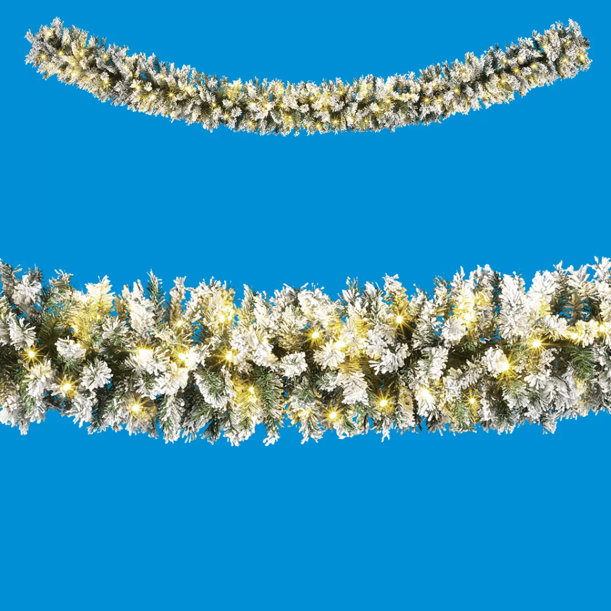 DecoWoerner Guirlande De Sapin Floquée Avec LED IP 20, 270 Cm