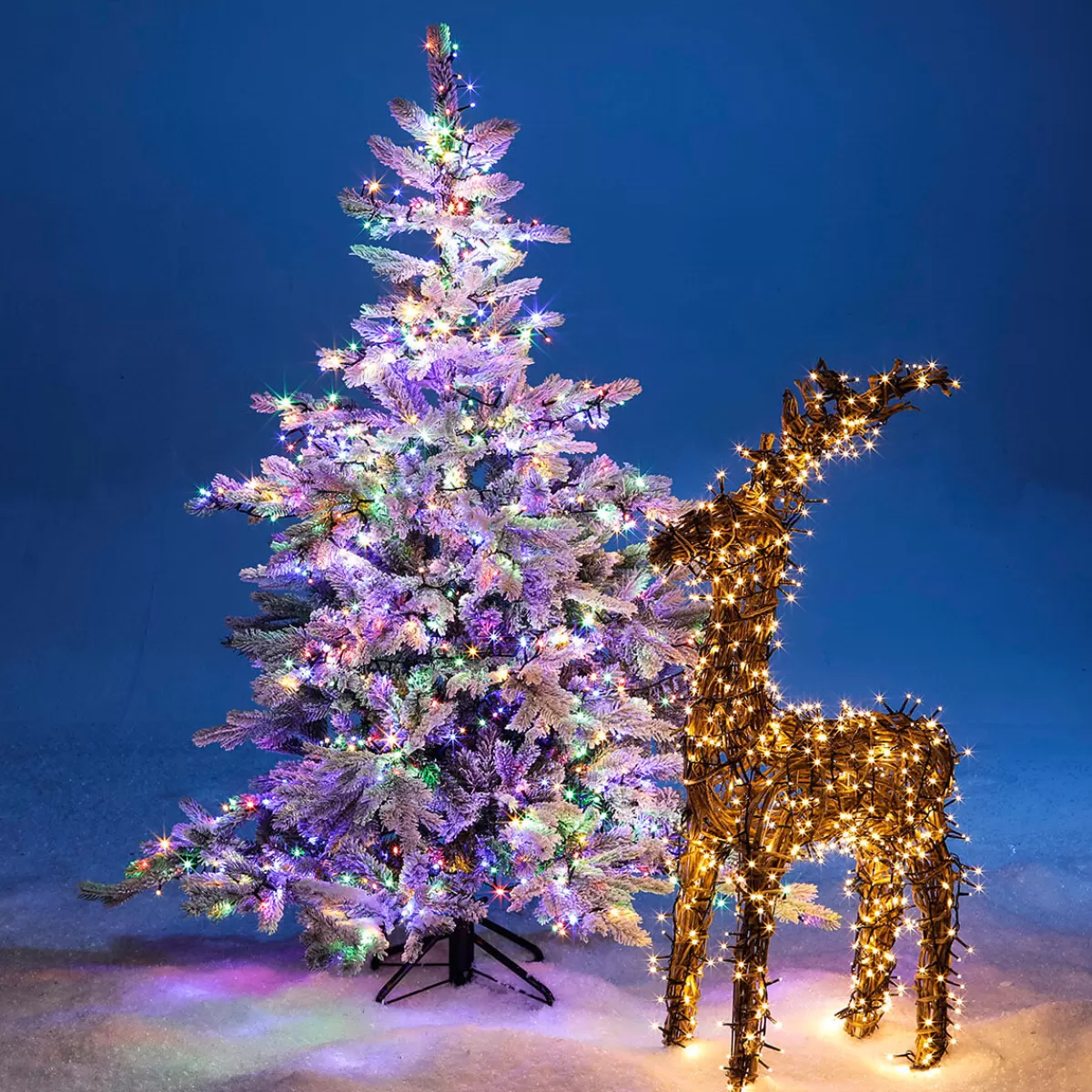 DecoWoerner Guirlande Lumineuse 3en1 : Chaîne Lumineuse à LED Colorée, Jaune Chaud Ou Clignotante Alternée Avec Minuterie, Pour L'extérieur, 16 M