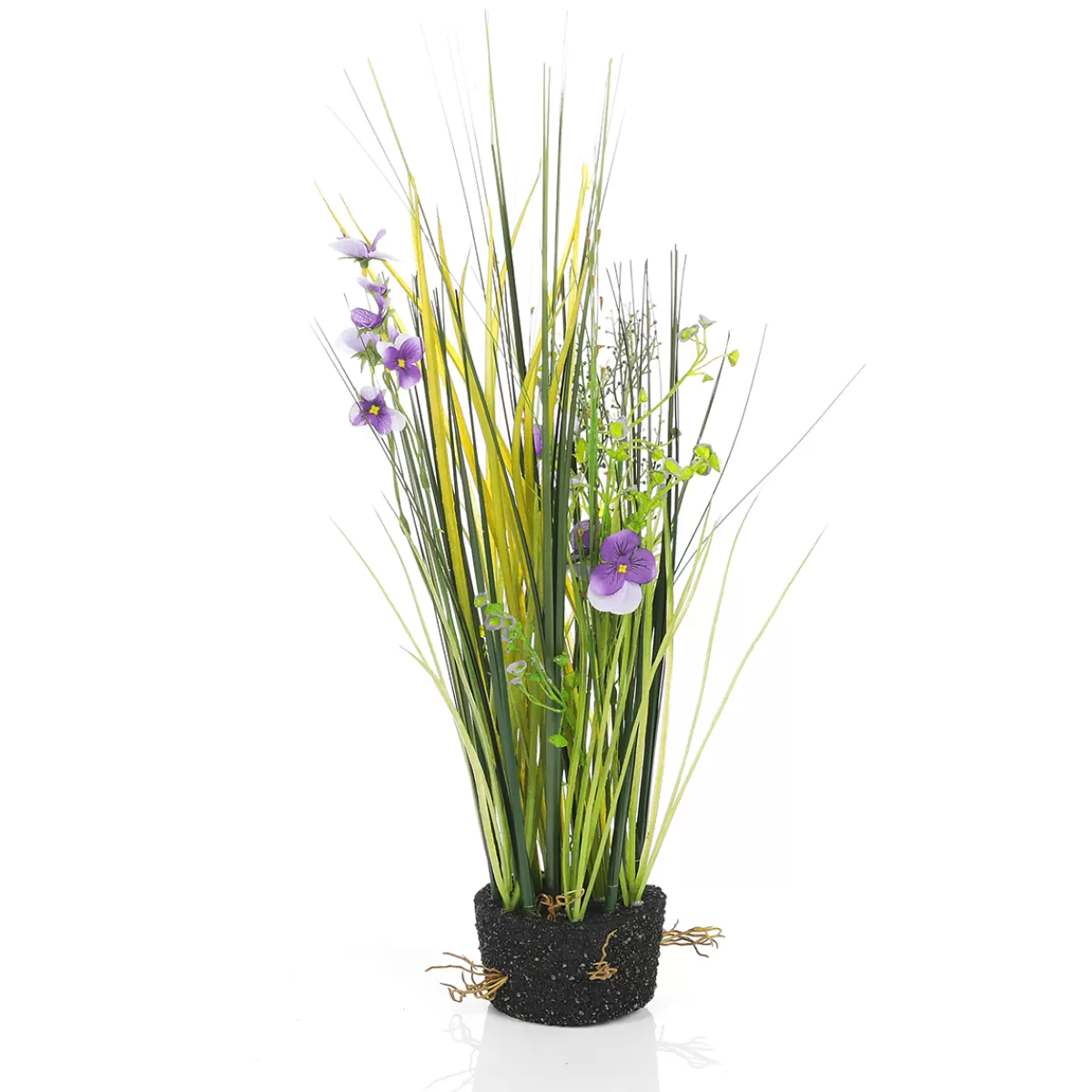 DecoWoerner Herbe Décorative Avec Pensées 48 Cm Lilas