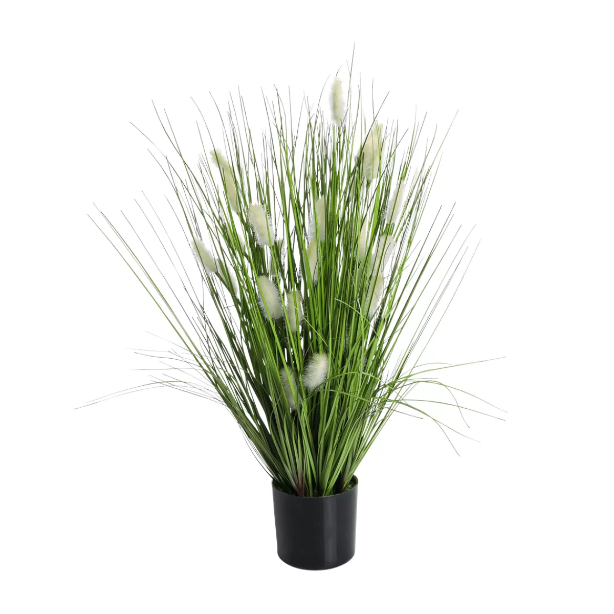 DecoWoerner Herbe Velours Décorative En Pot Noir 25 X 25 X 50 Cm