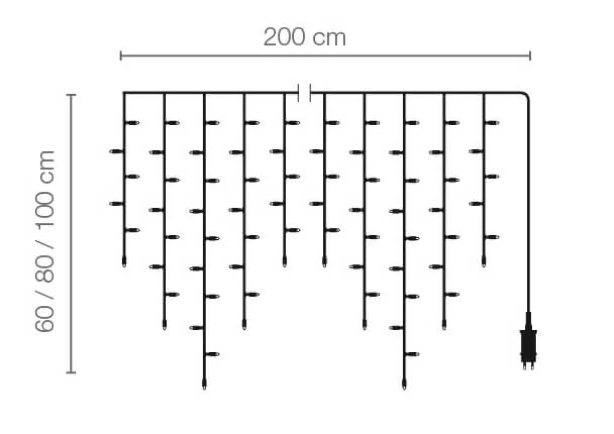 DecoWoerner Icicle Light à LED 24 V Pour L’ext., 152 LED, 200 X 100 Cm