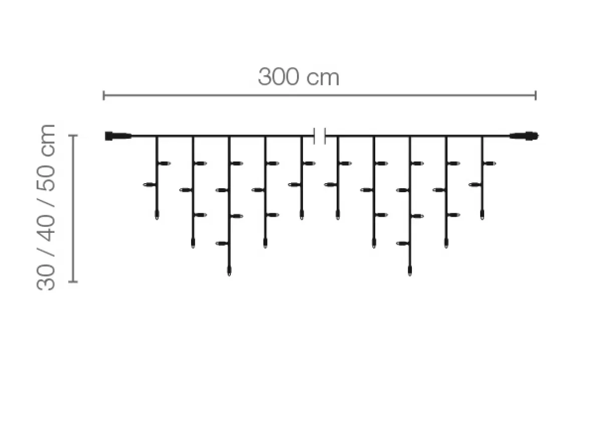 DecoWoerner Icicle-Light Professionnel à LED Clignotant Système IP67, 114 LED, 300 X 50 Cm