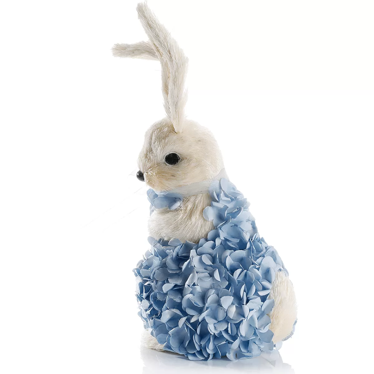 DecoWoerner Lapin De Pâques Décoratif En Mousse Dure Et Sisal Avec Robe Hortensia e 30 Cm