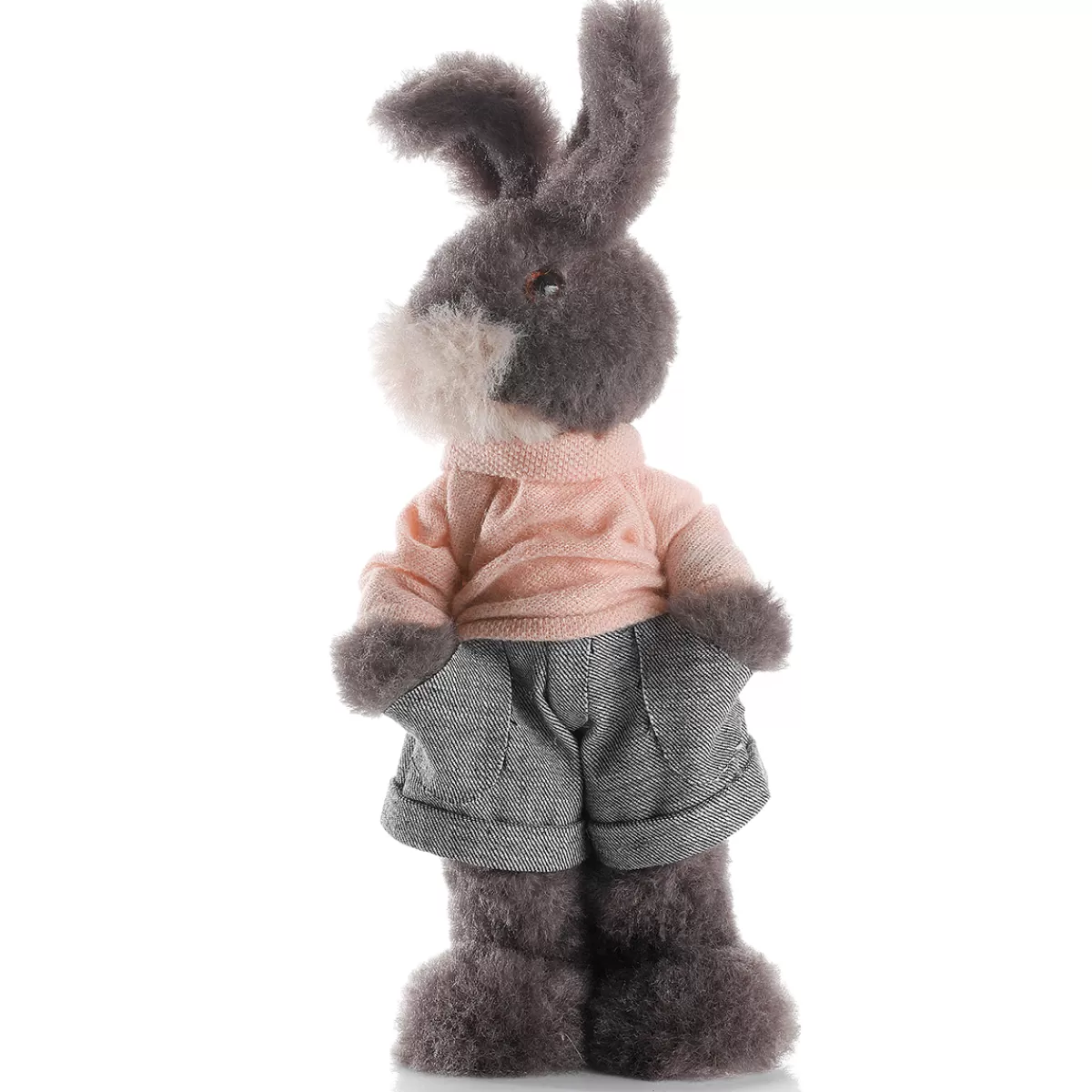 DecoWoerner Lapin De Pâques Décoratif En Peluche 40 Cm De Haut,
