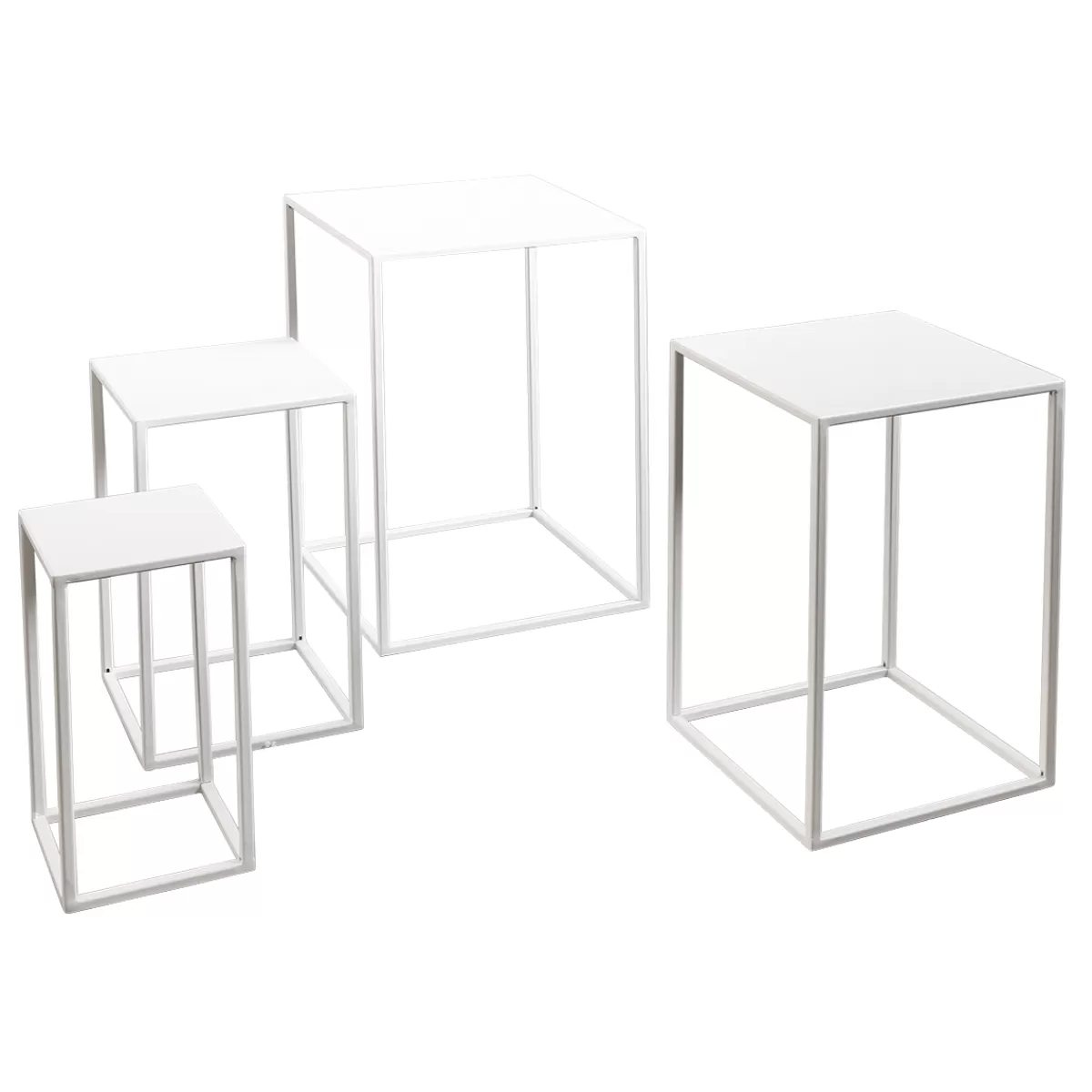 lot_de_tables_en_mtal_blanches_4_pces_7.webp DecoWoerner Lot De Tables En Métal hes 4 Pces