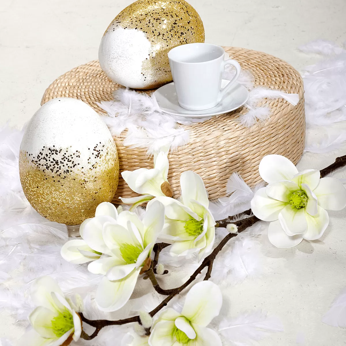 noble_branche_de_magnolia_artificielle_blanco_verde_100_cm_5.webp DecoWoerner Noble Branche De Magnolia Artificielle, o Verde, 100 Cm