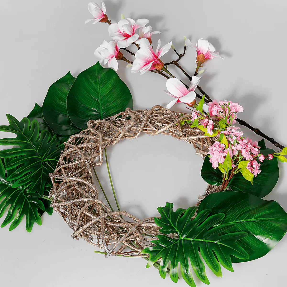 noble_branche_de_magnolia_artificielle_rose_100_cm_8.webp DecoWoerner Noble Branche De Magnolia Artificielle, Rose, 100 Cm