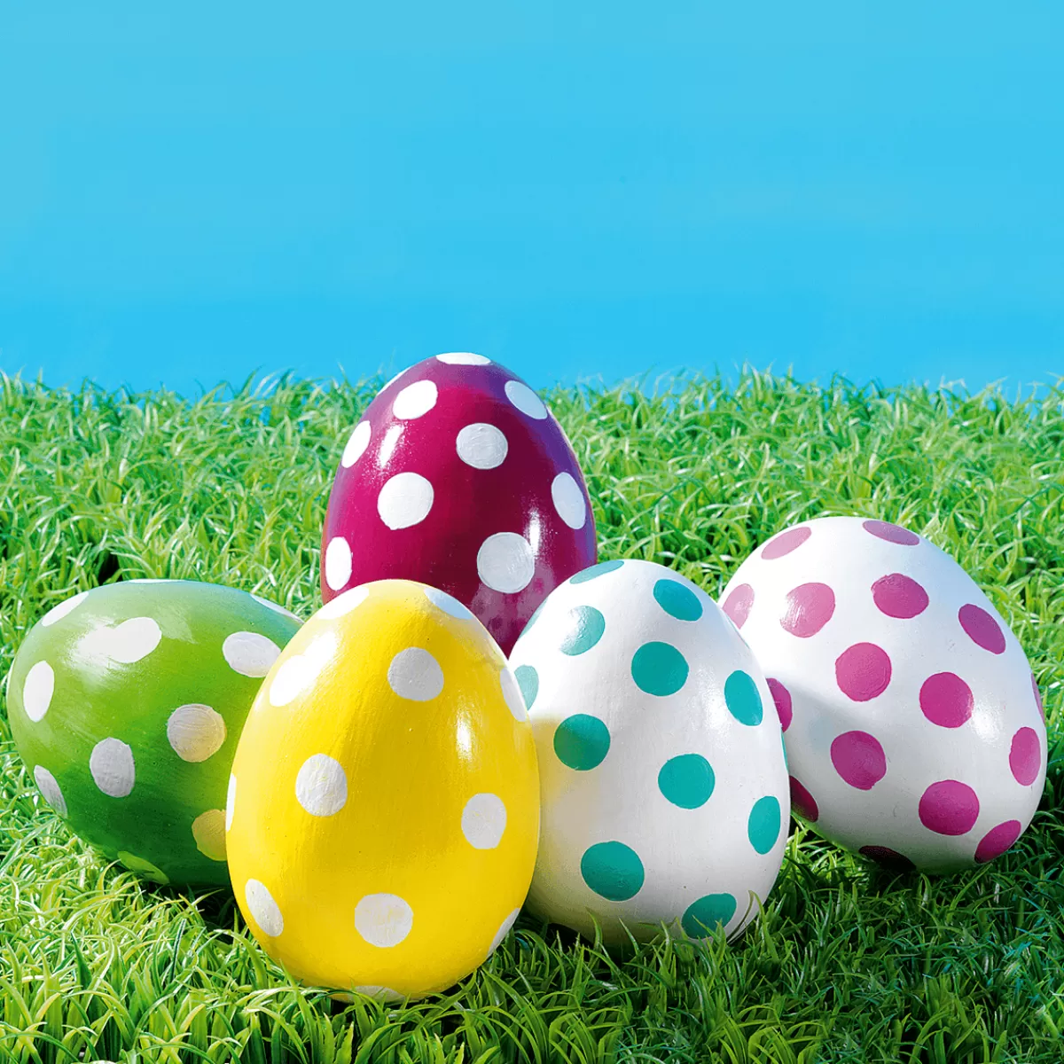 oeuf_de_pques_dco__pois_18_cm_jauneblanc_4.webp DecoWoerner Oeuf De Pâques Déco à Pois 18 Cm, /blanc