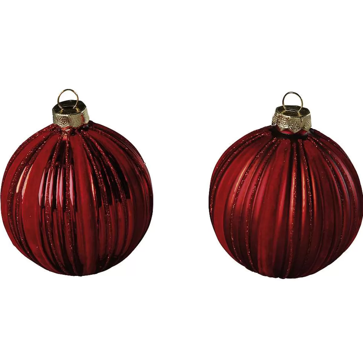 DecoWoerner Ornement De Noël Red Velvet, 8 Cm, 2 Pièc