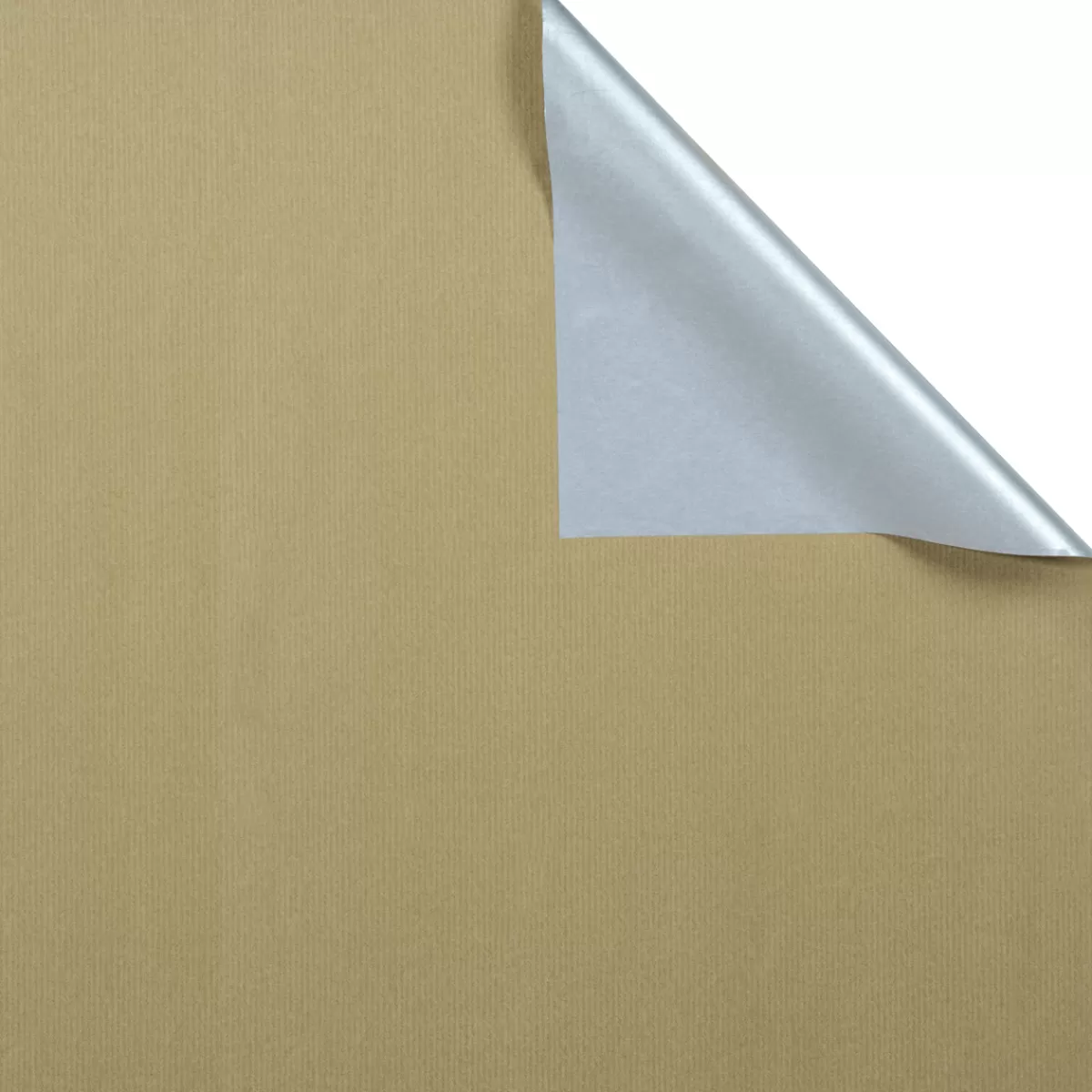 DecoWoerner Papier Cadeau Bicol Rouleau Argent 50 Cm X 50 M