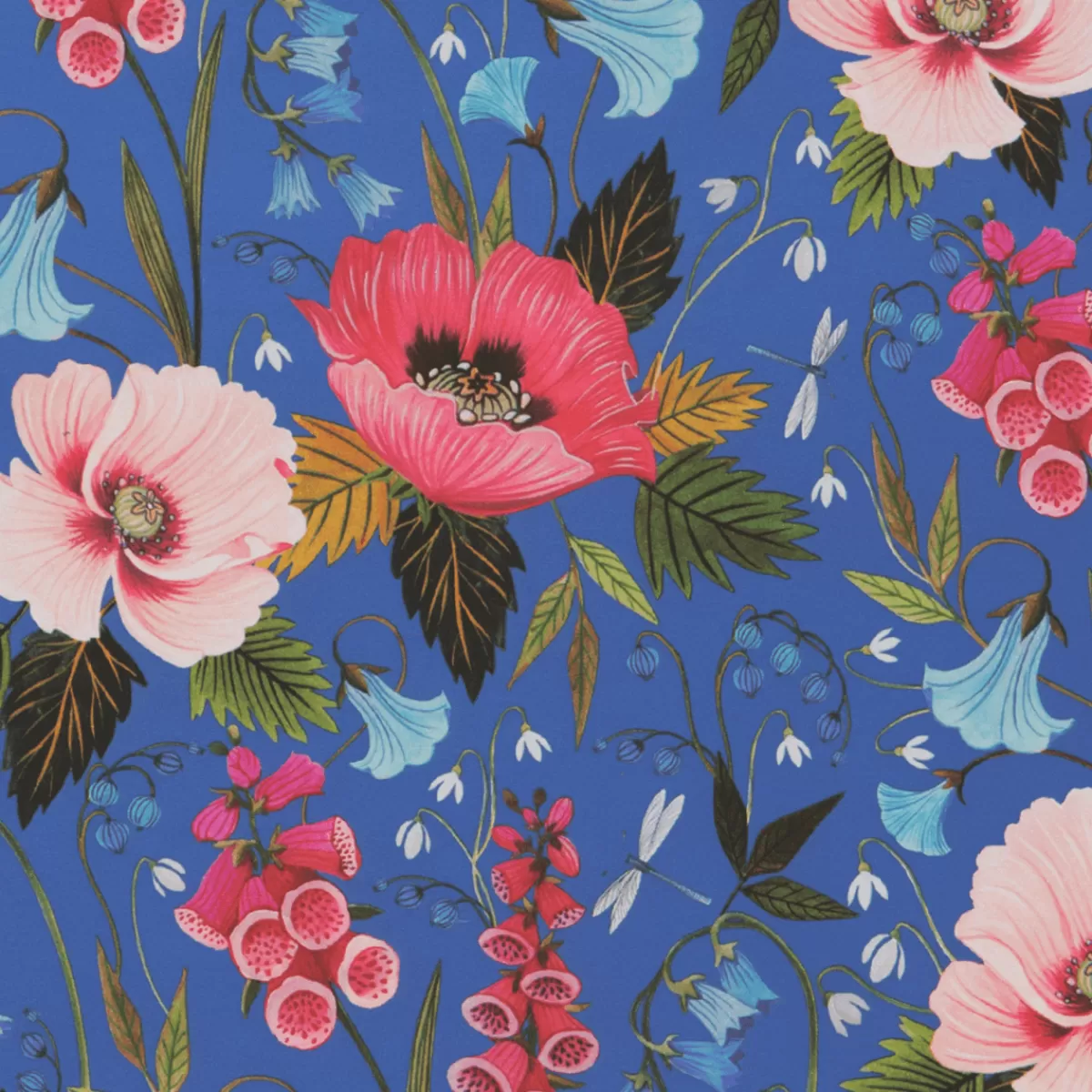 DecoWoerner Papier Cadeau Durable Avec Fleurs Et Libellules - Rouleau De Papier Cadeau écologique 50 M