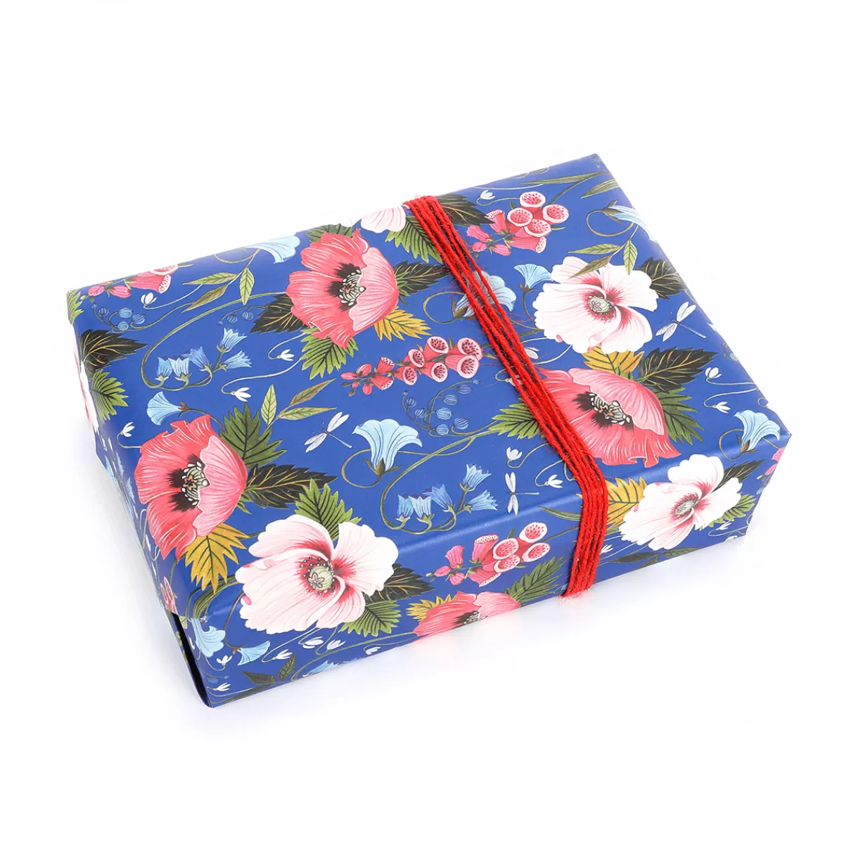 DecoWoerner Papier Cadeau Durable Avec Fleurs Et Libellules - Rouleau De Papier Cadeau écologique 50 M
