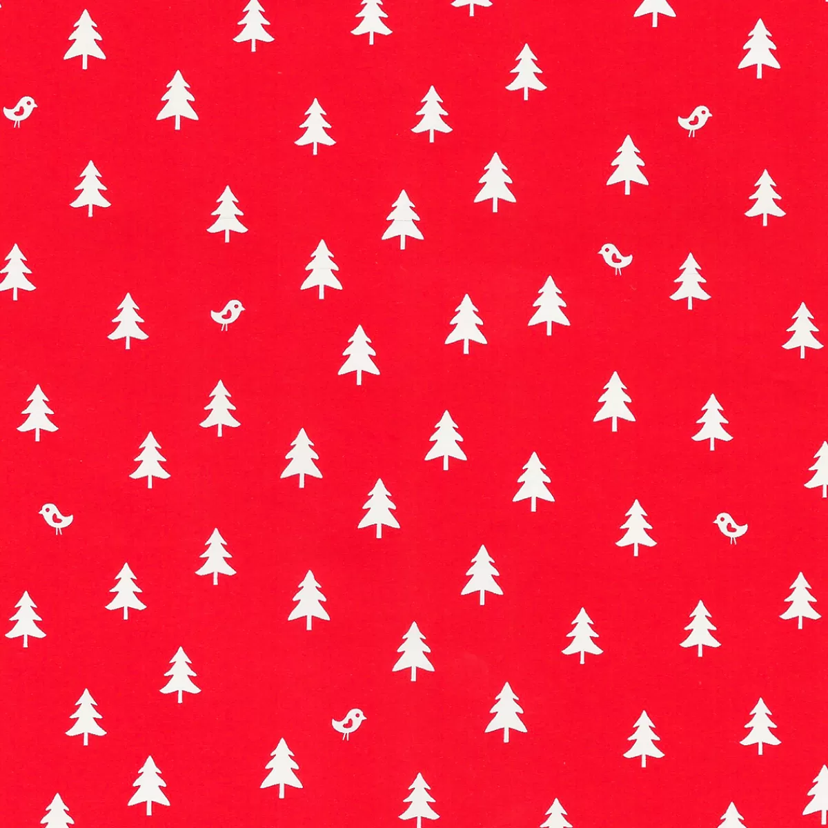 DecoWoerner Papier Cadeau De Noël écologique Avec Sapins Blancs - Rouleau De Papier Cadeau De 50 M