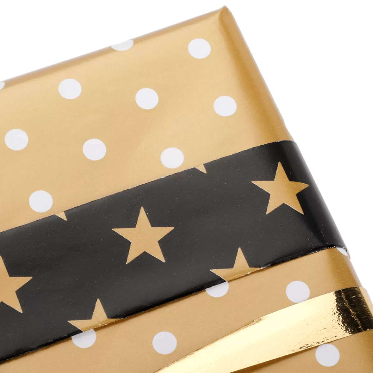 papier_cadeau_double_face_nol_noir__or_avec_toiles__pois__50_m_de_papier_cadeau_en_rouleau_4.webp DecoWoerner Papier Cadeau Double Face Noël Noir & Avec étoiles & Pois - 50 M De Papier Cadeau En Rouleau