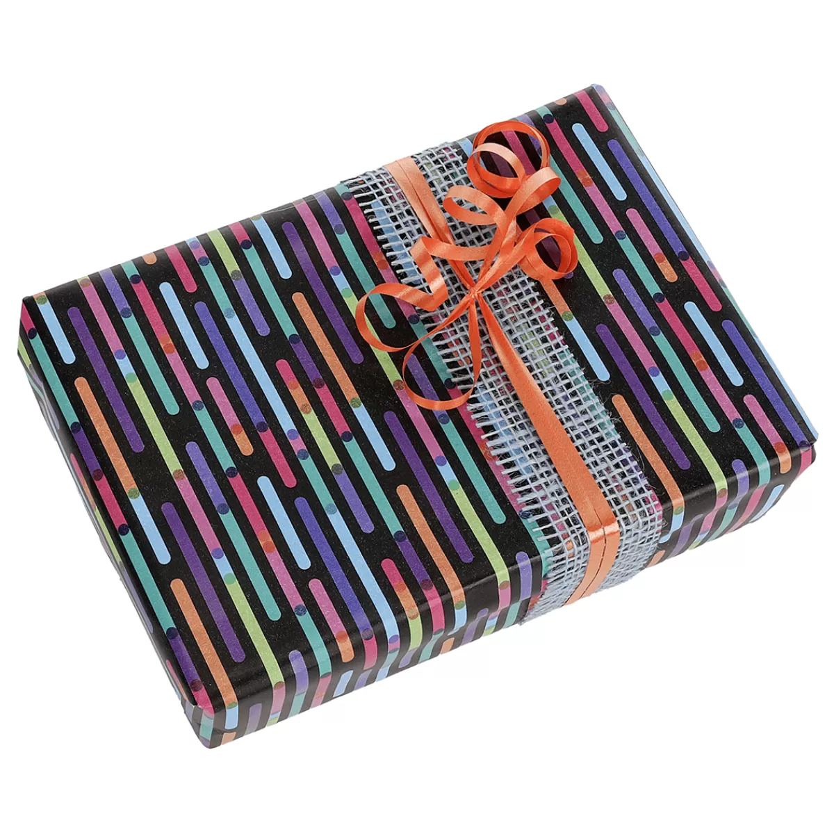 DecoWoerner Papier Cadeau à Rayures Multicolores, 50 Cm, 50 M