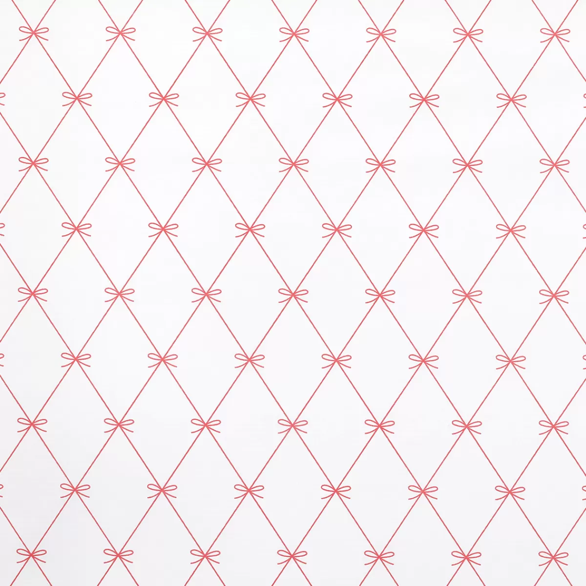 DecoWoerner Papier Cadeau Petit Noeud Blanc / Rouge, Largeur 70cm, Rouleau De 40 M
