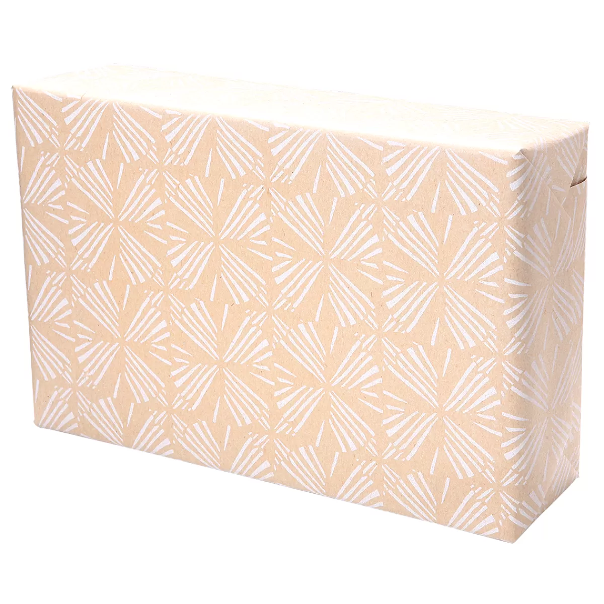 DecoWoerner Papier Kraft Recyclé Avec Motifs Géométriques Blancs - Rouleau De 50 M De Papier Cadeau