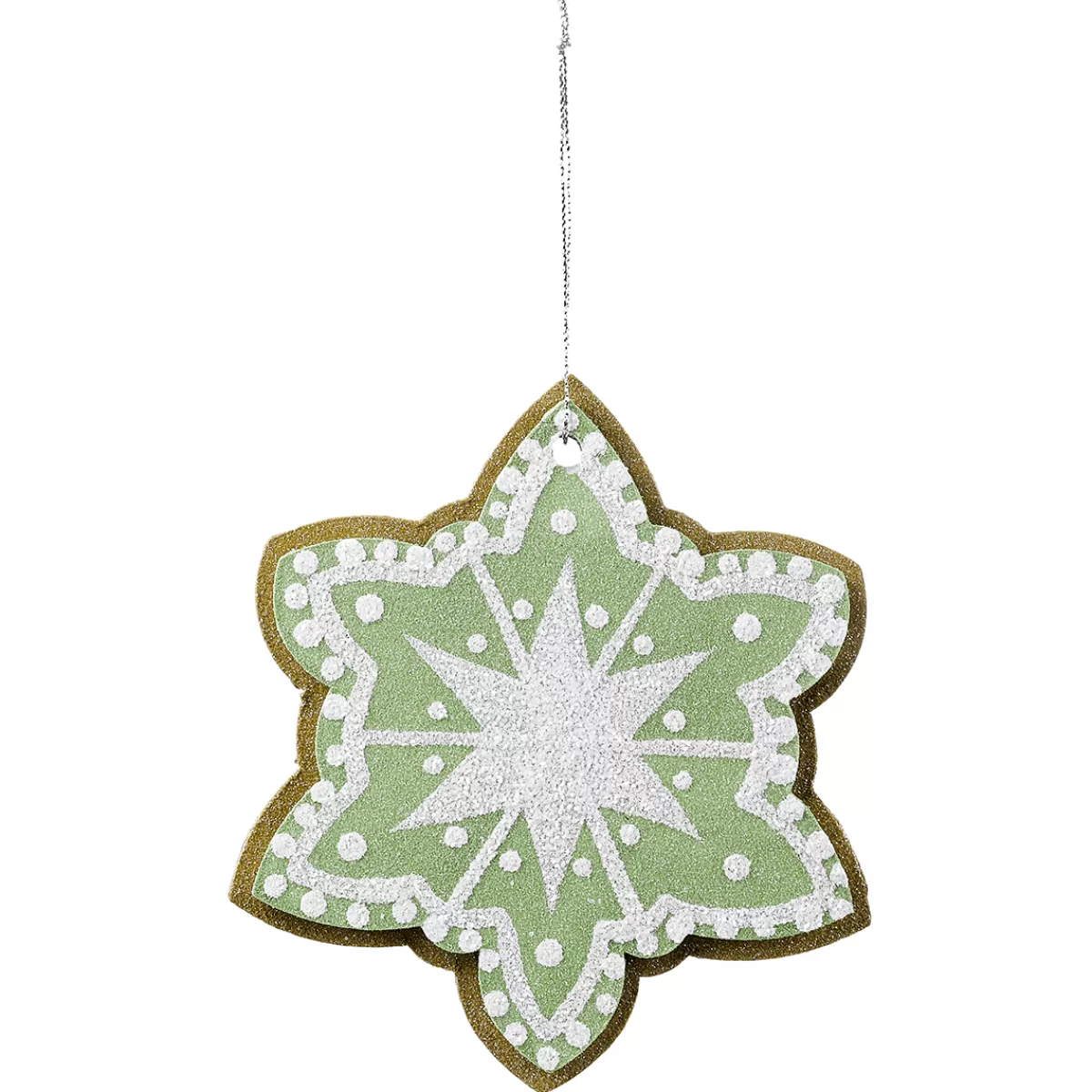 DecoWoerner Pendentif De Noël étoile En Pain D'épices 14 Cm Ø 4 Pièces