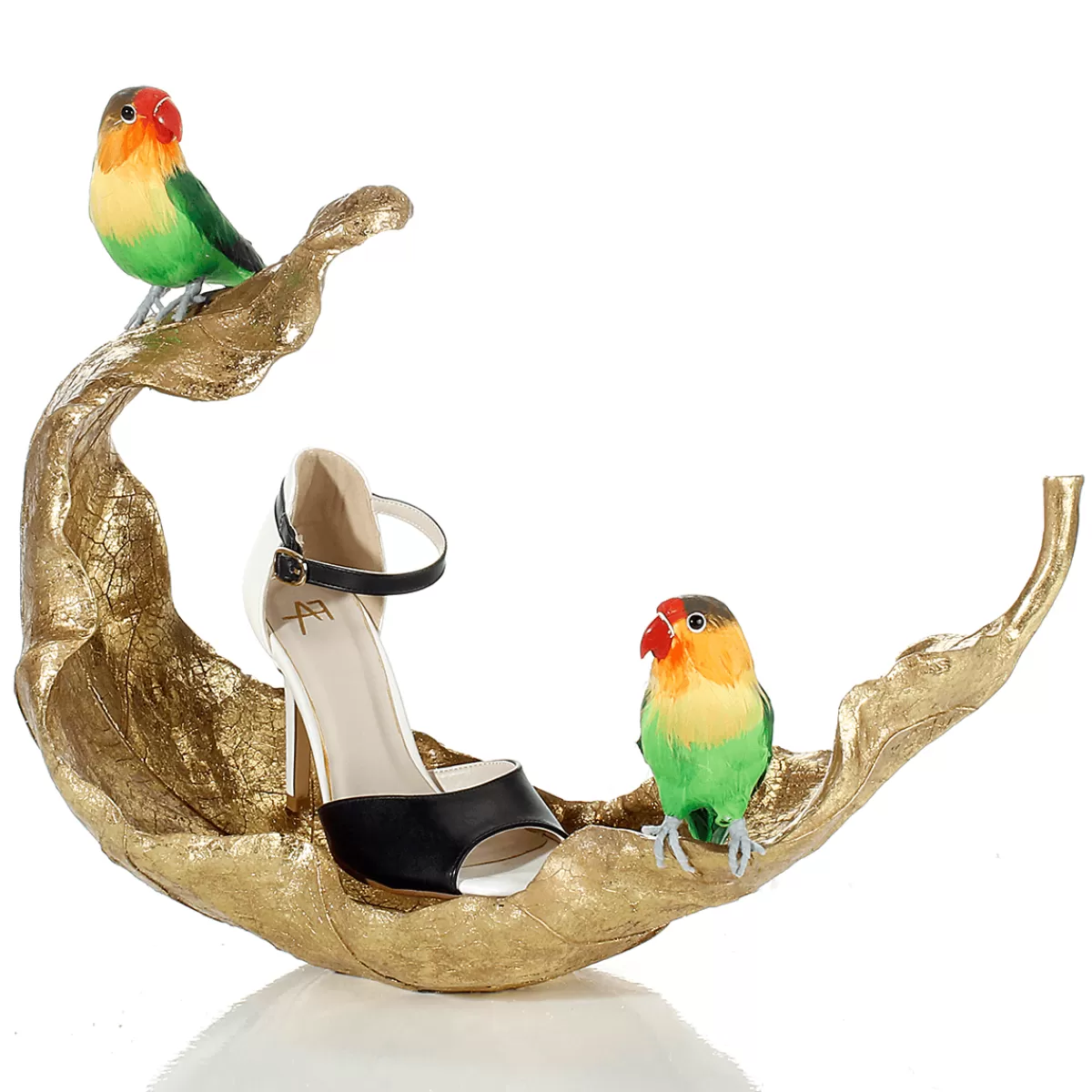 DecoWoerner Perroquet Déco Inséparable Rosegorge Assis 20 Cm, 2 Pces