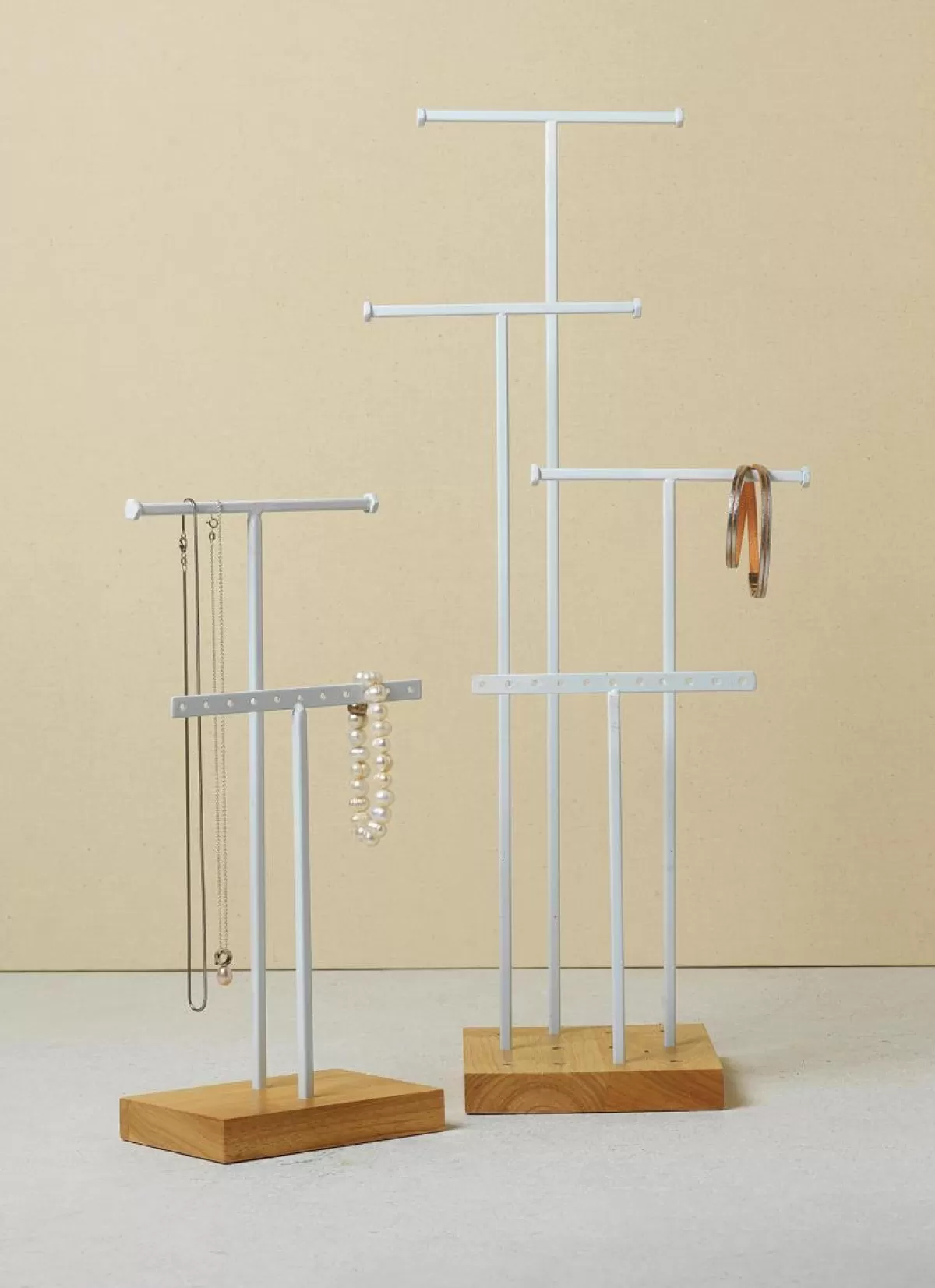 DecoWoerner Porte Bijoux, Portant En T 2 Parties, Haut. 32 Cm