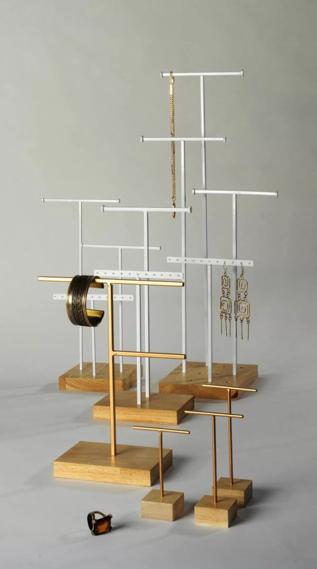 DecoWoerner Porte Bijoux, Portant En T 3 Parties, Haut. 28 Cm