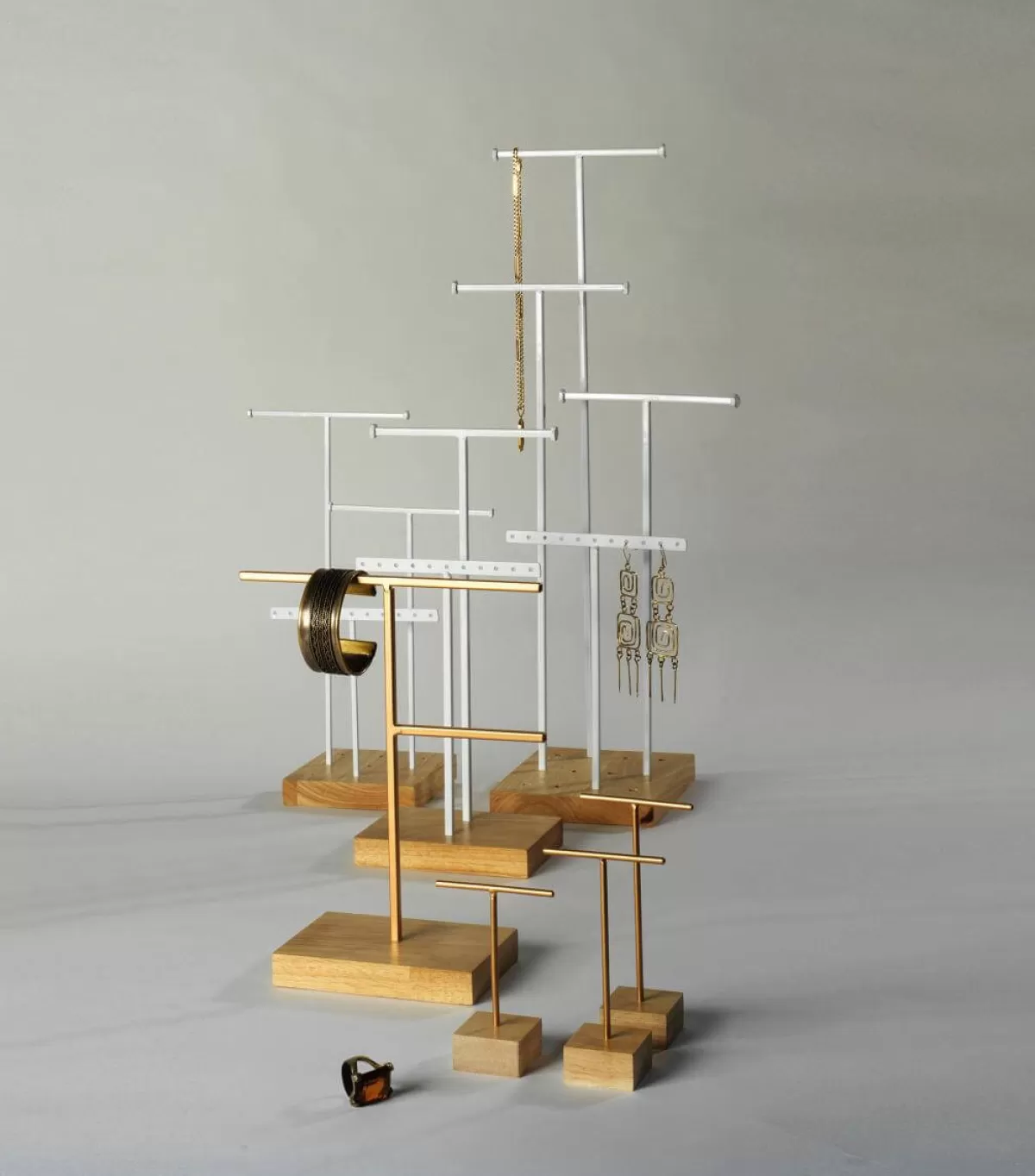 DecoWoerner Porte Bijoux, Portant En T 3 Parties, Haut. 28 Cm