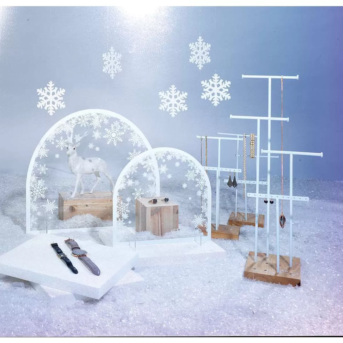 DecoWoerner Porte Bijoux, Portant En T 4 Parties, Haut. 50 Cm