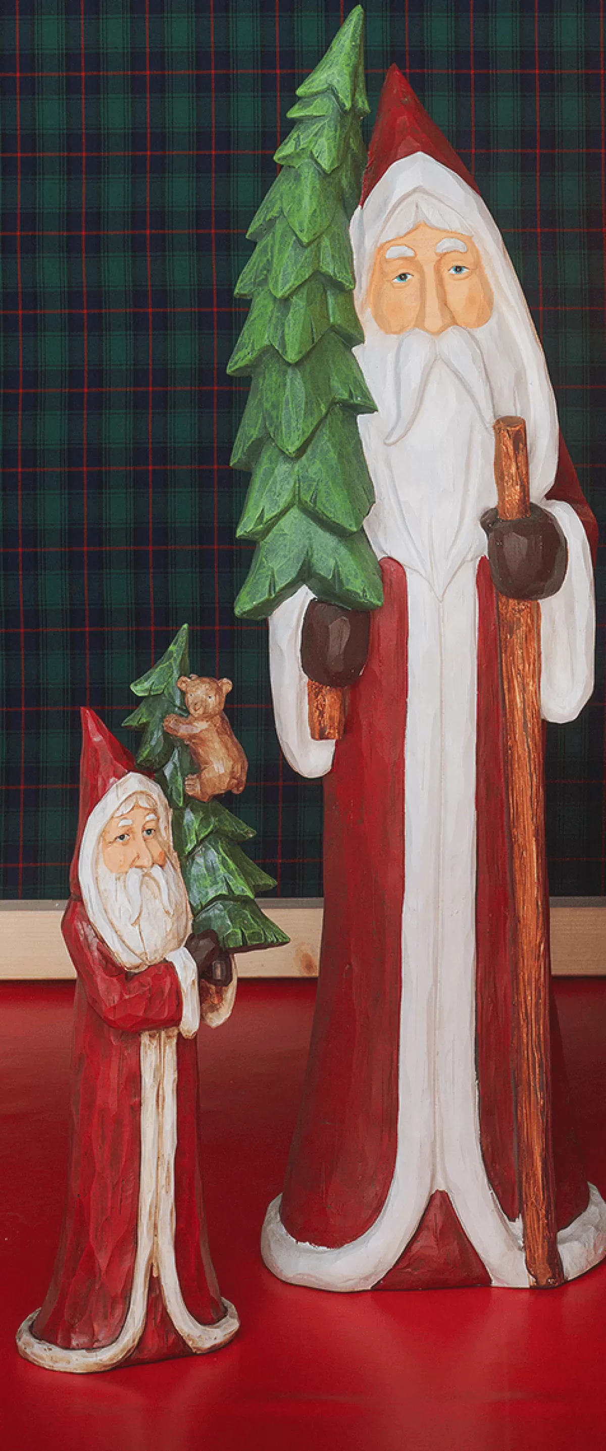 DecoWoerner Père Noël Peint D'après Nature En Imitation Bois 51 Cm