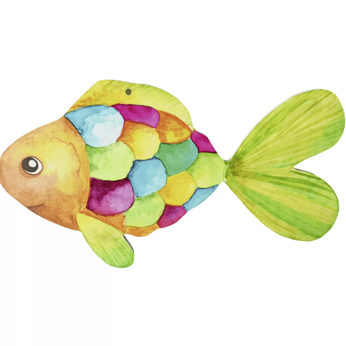 DecoWoerner Présentoir à Poissons, Jaune, écailles s, 30 X 14 Cm