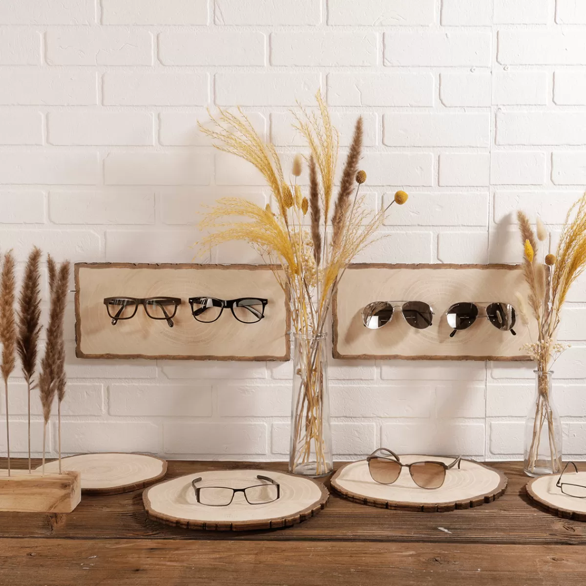 DecoWoerner Présentoir De Disques En Bois Imprimé 18 X 40 Cm