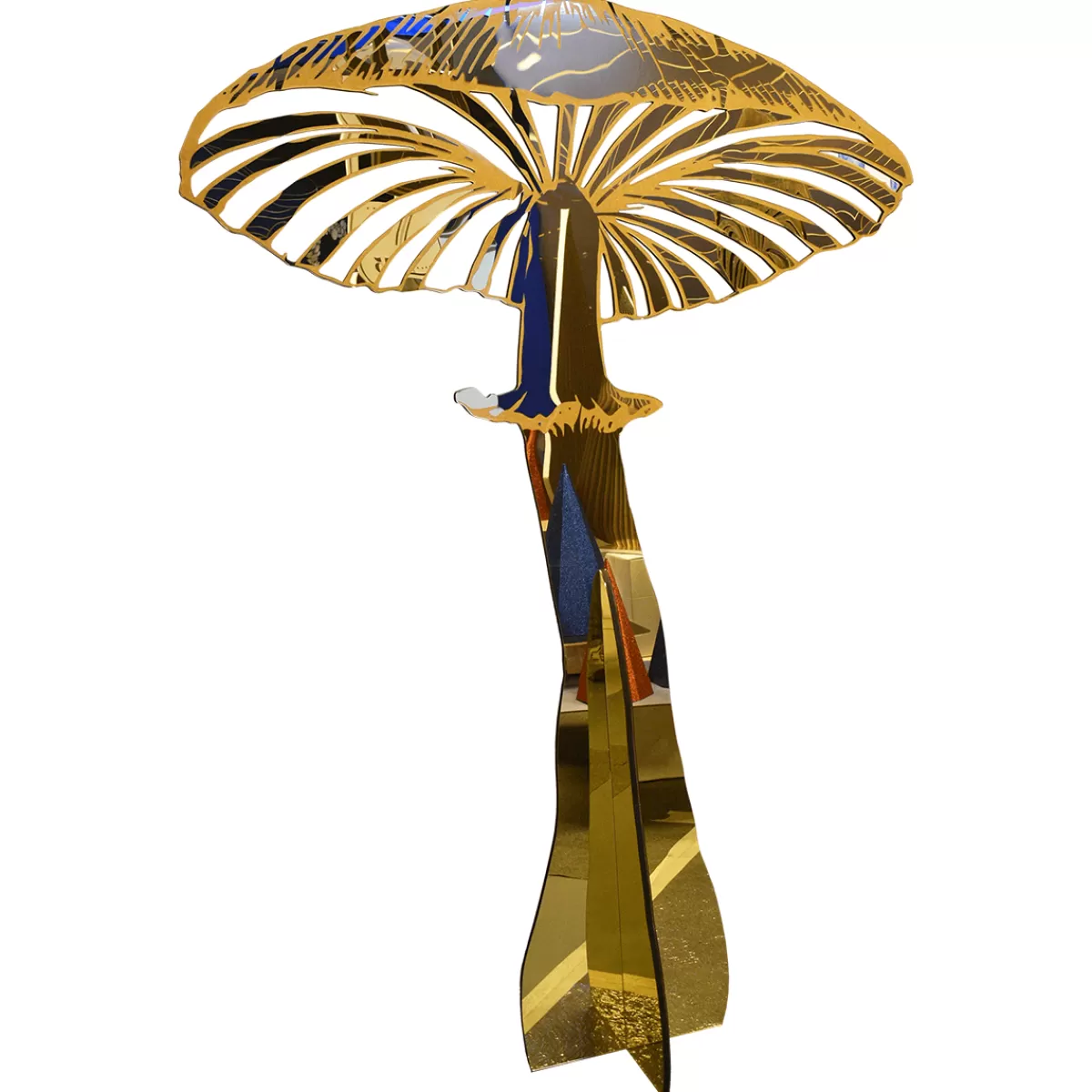 DecoWoerner Présentoir En Bois Champignon Aspect Miroir 62 X 125 Cm