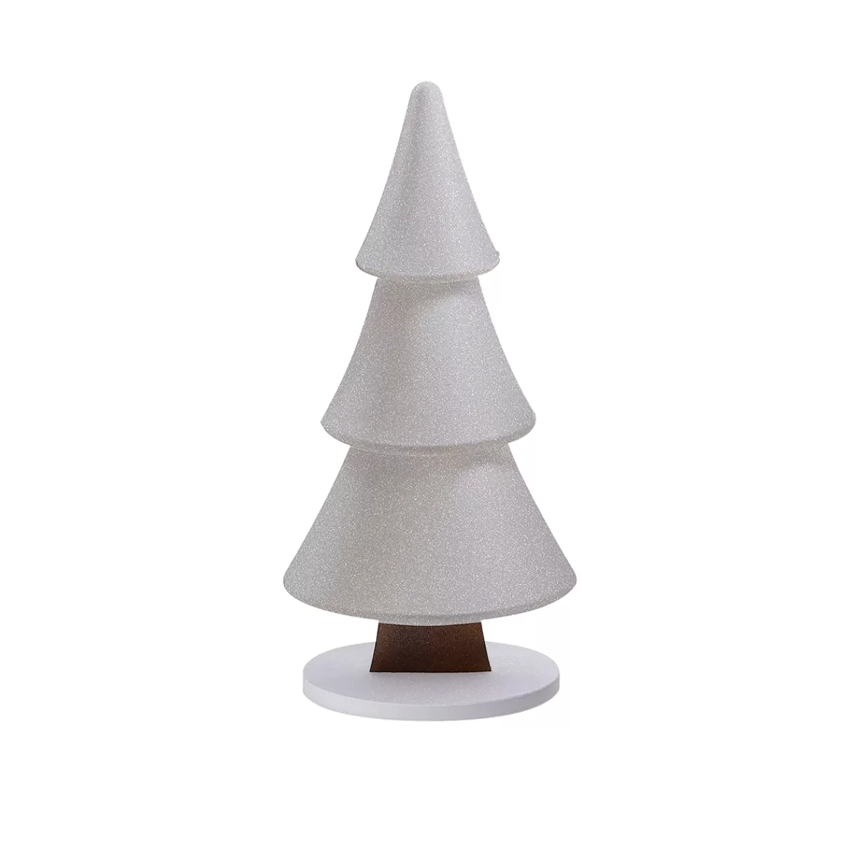 DecoWoerner Présentoir Sapin De Neige Avec Paillettes 17 X 34 Cm Argent
