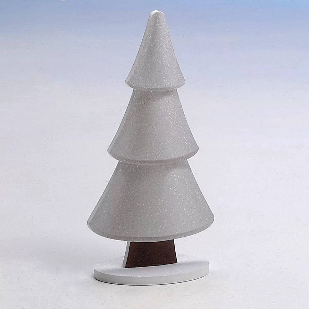 DecoWoerner Présentoir Sapin De Neige Avec Paillettes 17 X 34 Cm Argent