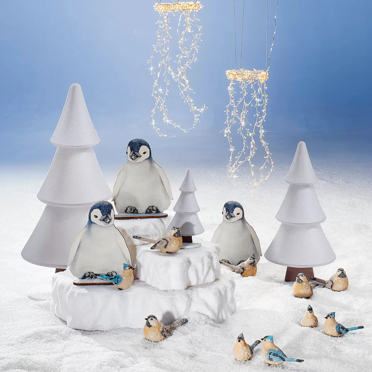 DecoWoerner Présentoir Sapin Des Neiges Avec Paillettes 34 X 69 Cm Argent