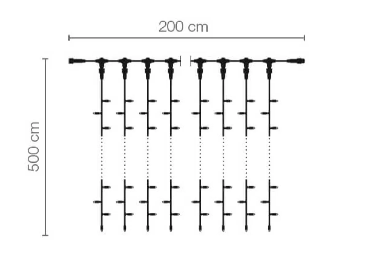 DecoWoerner Rideau Lumineux LED Profi Système IP67, 500 Cm Sans Câble D'alimentation,