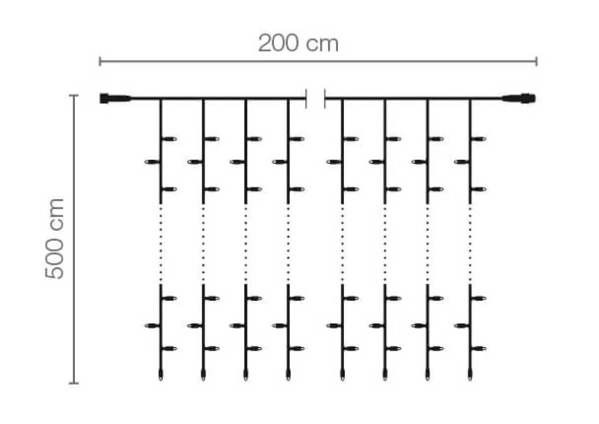 DecoWoerner Rideau Lumineux Professionnel à LED Système IP20, 1000 LED, 500 X 200 Cm, Sans Cable