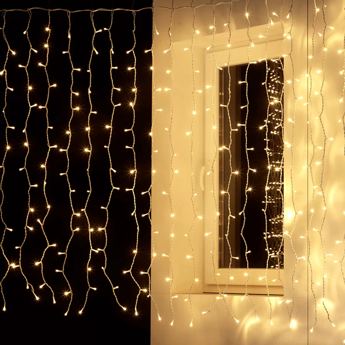 DecoWoerner Rideau Lumineux Professionnel à LED Système IP20, 300 LED, 150 X 200 Cm, Sans Cable