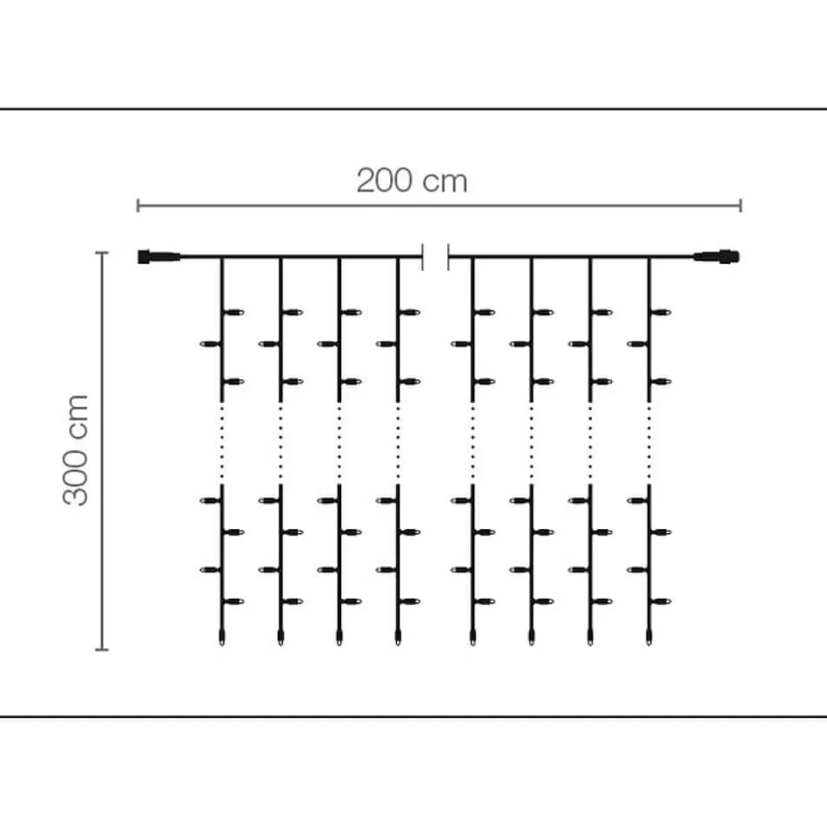 DecoWoerner Rideau Lumineux Professionnel à LED Système IP20, 600 LED, 300 X 200 Cm, Sans Cable