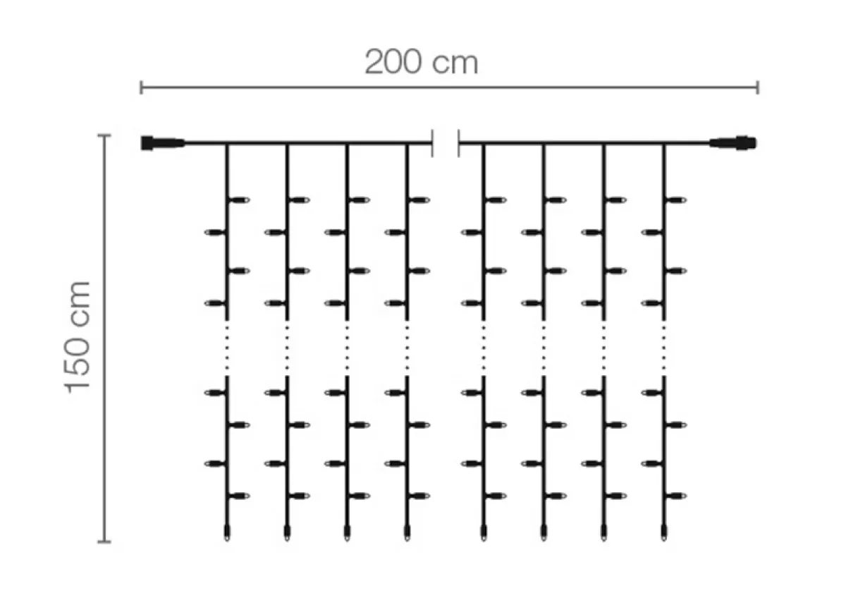 DecoWoerner Rideau Lumineux Professionnel Clignotant à LED Système IP67 200 X 150 Cm