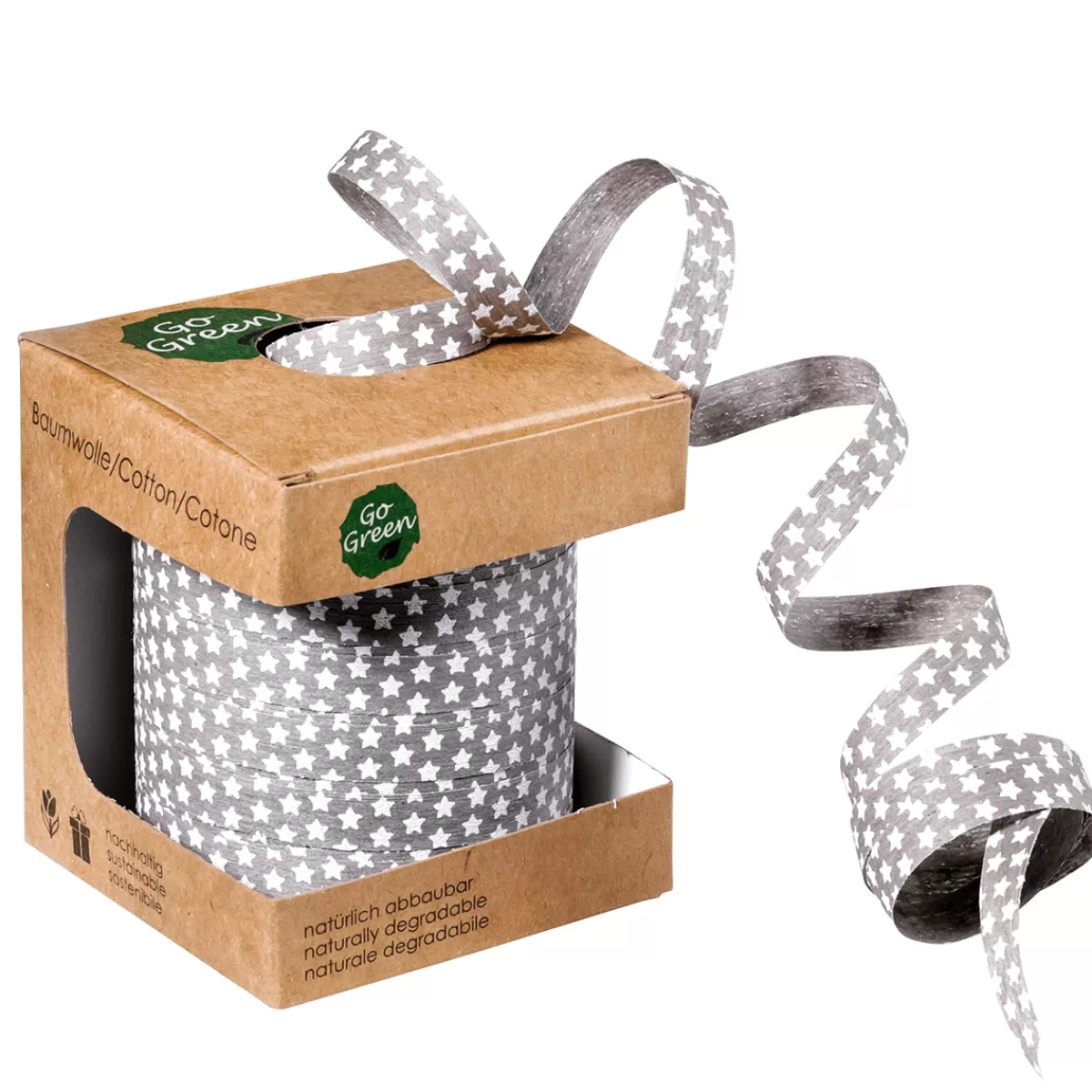 DecoWoerner Ruban à Friser Respectueux De L'environnement Avec Motif étoilé 10 Mm 100 M