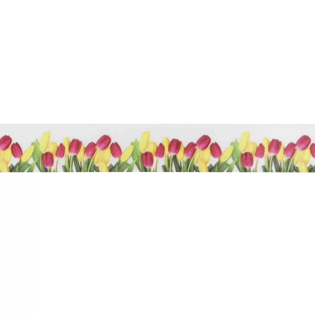 DecoWoerner Ruban Cadeau En Satin Avec Motif De Tulipes, 23 Mm, 20 M