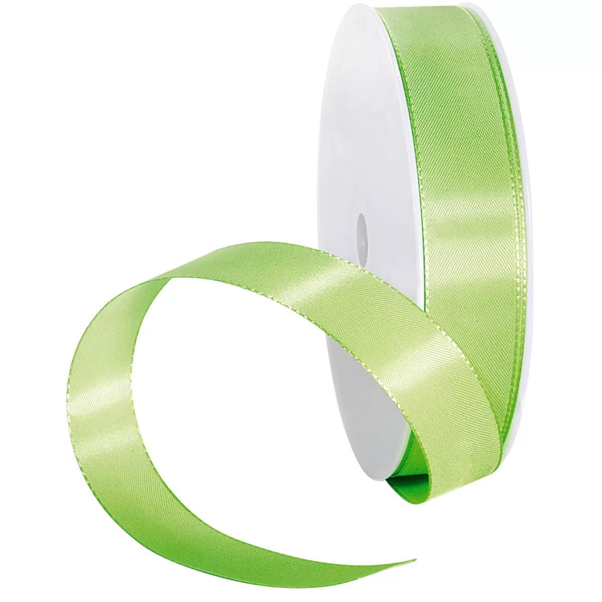 DecoWoerner Ruban De Taffetas Avec Lisière Tissée 25 Mm, 50 M, Pomme